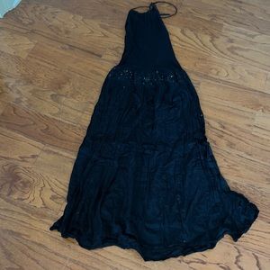 JFW black halter maxi dress with sparkly details